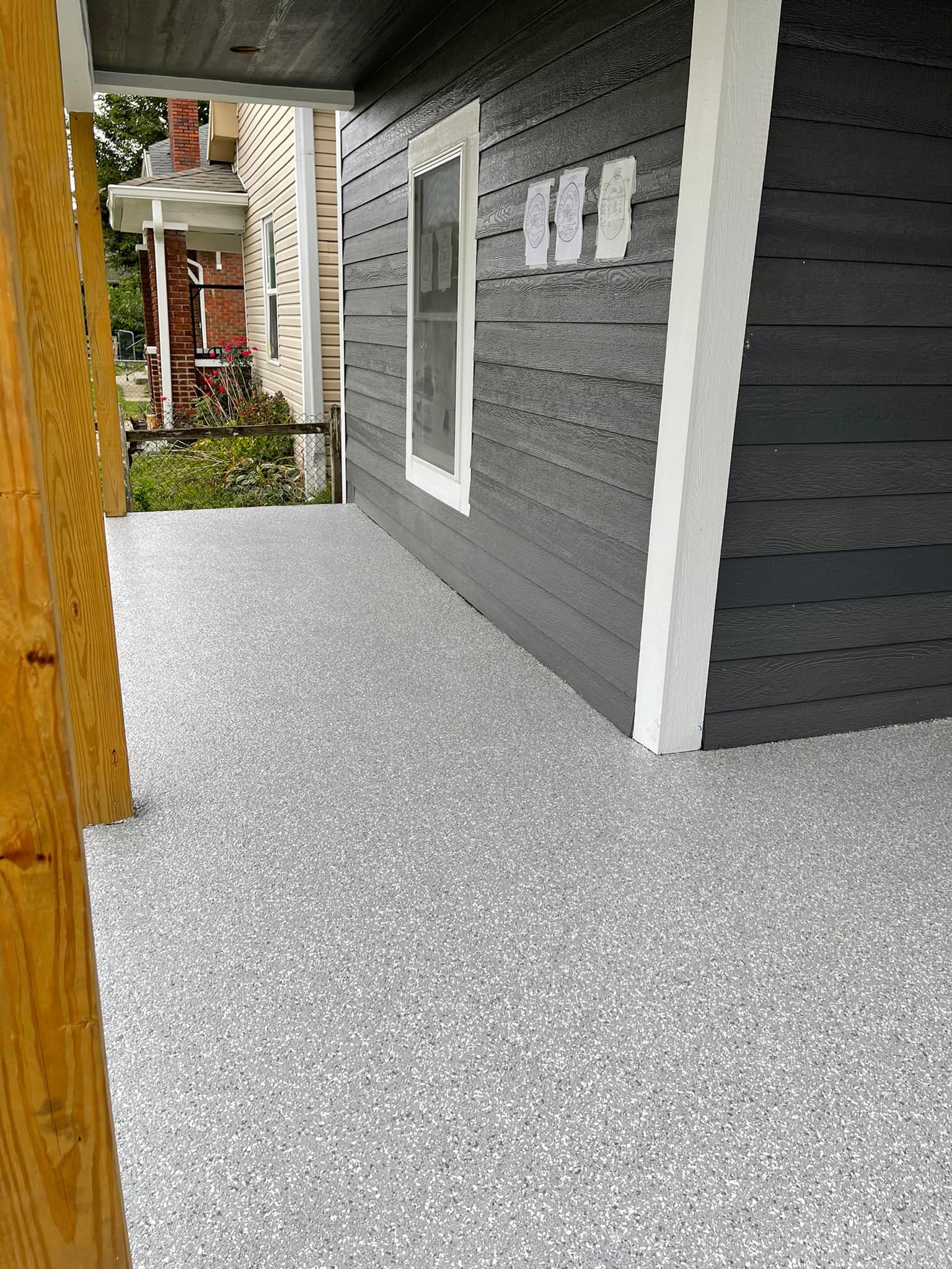 Coated porch and walkway by Infinity Custom Flooring