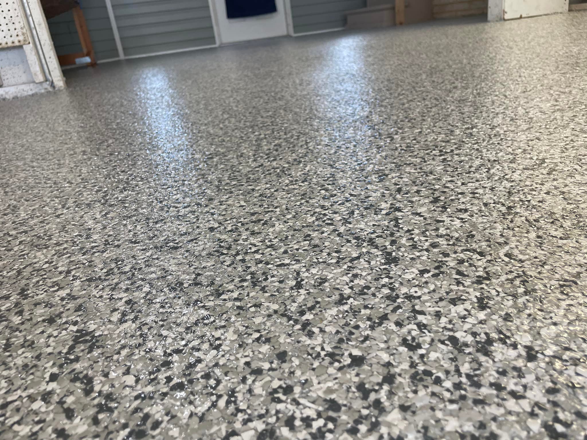 Epoxy flake garage floor coating by ICF